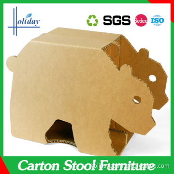 Easy Assembly Customized Carton Stool Cardboard Showroom Display Stand Store Furniture